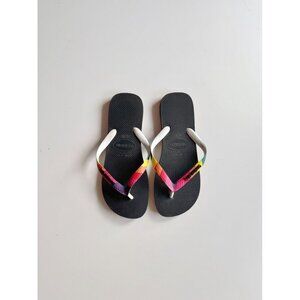 HAVAIANAS Pride Rainbow Strap Rubber Thong Flip Flop Sandals, Size 11/12
